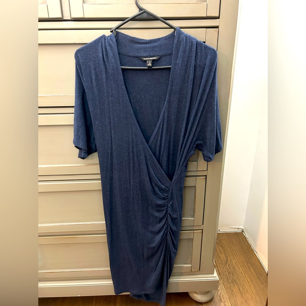 Banana Republic heather blue wrap dress
